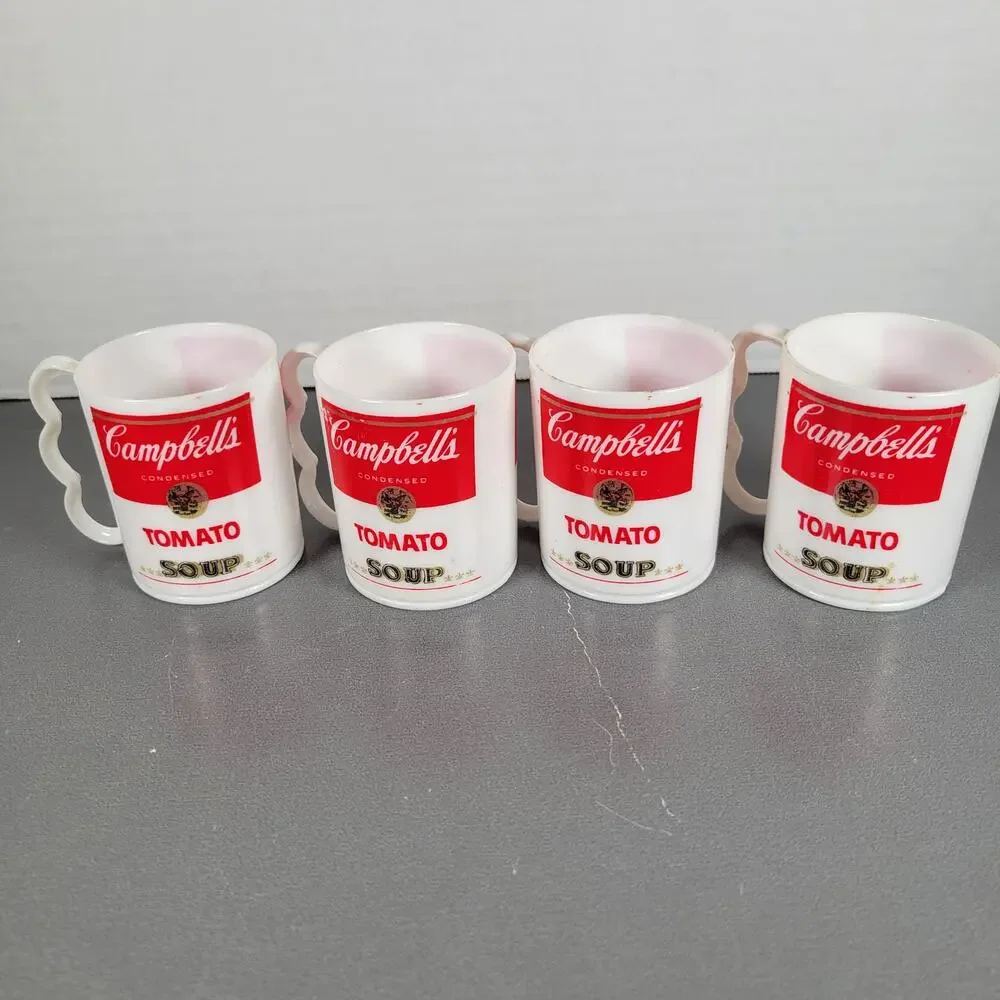 Vintage Campbell’s Soup Playset Cups and Plates Set of 7 (4 Cups, 3 Plates)
